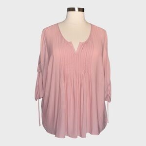 Torrid Pink Pintuck Chiffon Blouse